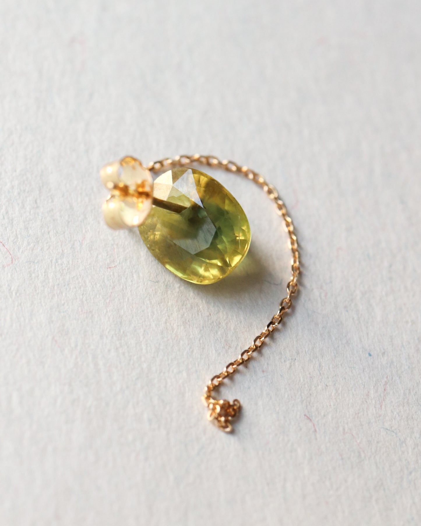 Flat Pierced Earring - Sapphire -