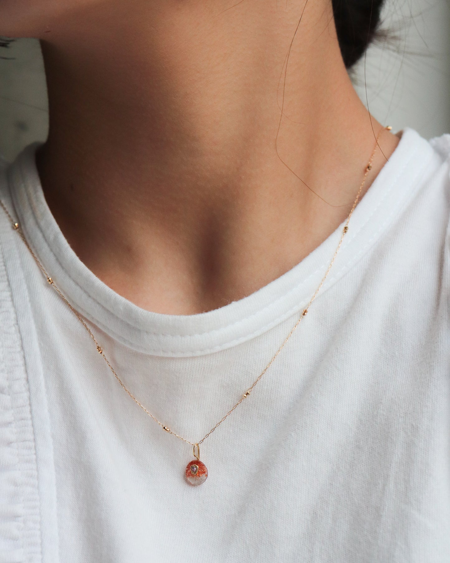 Flat Necklace - Sunstone -