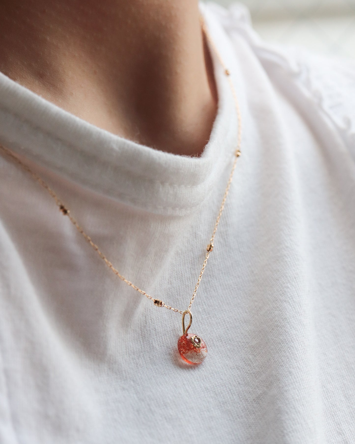 Flat Necklace - Sunstone -