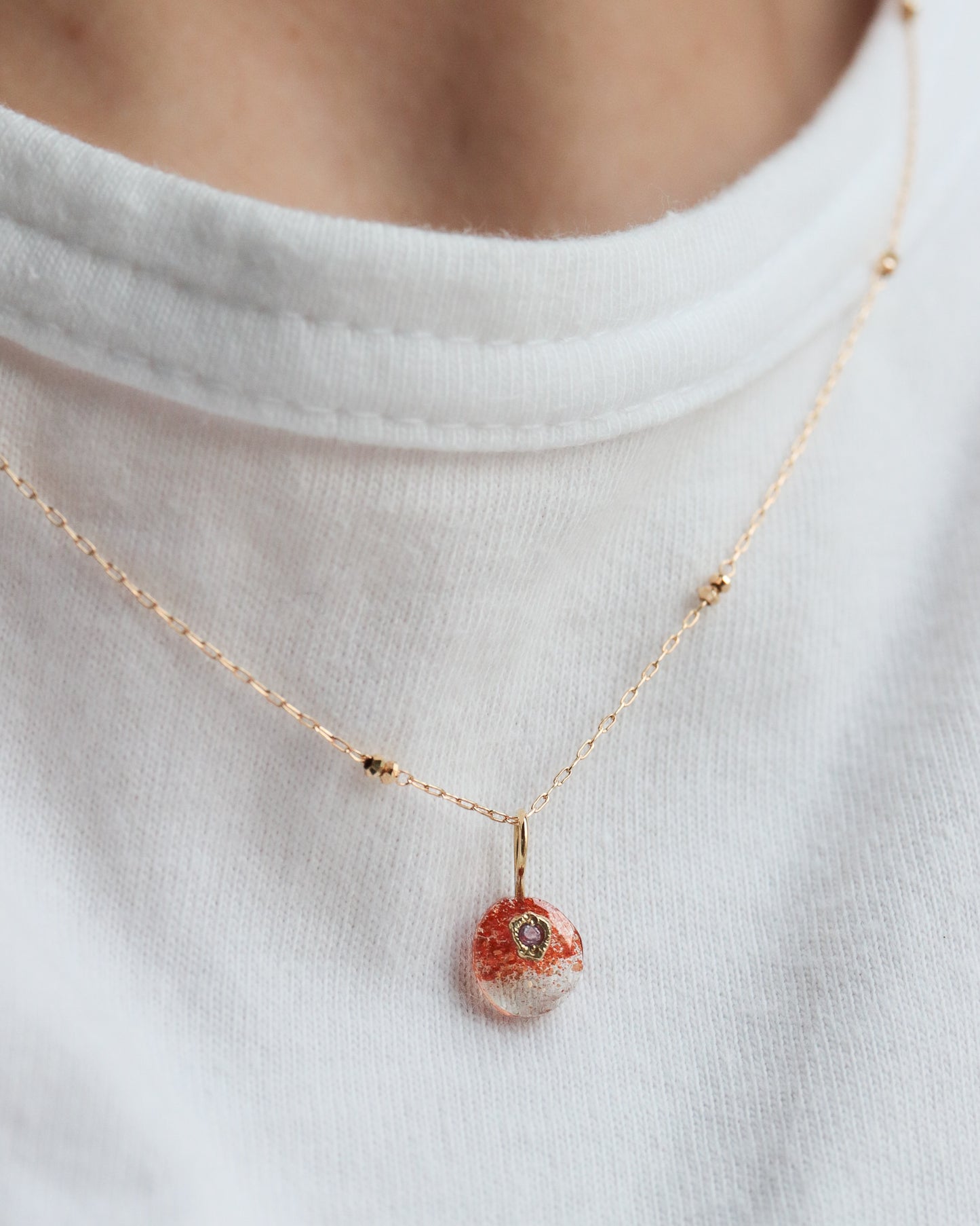 Flat Necklace - Sunstone -