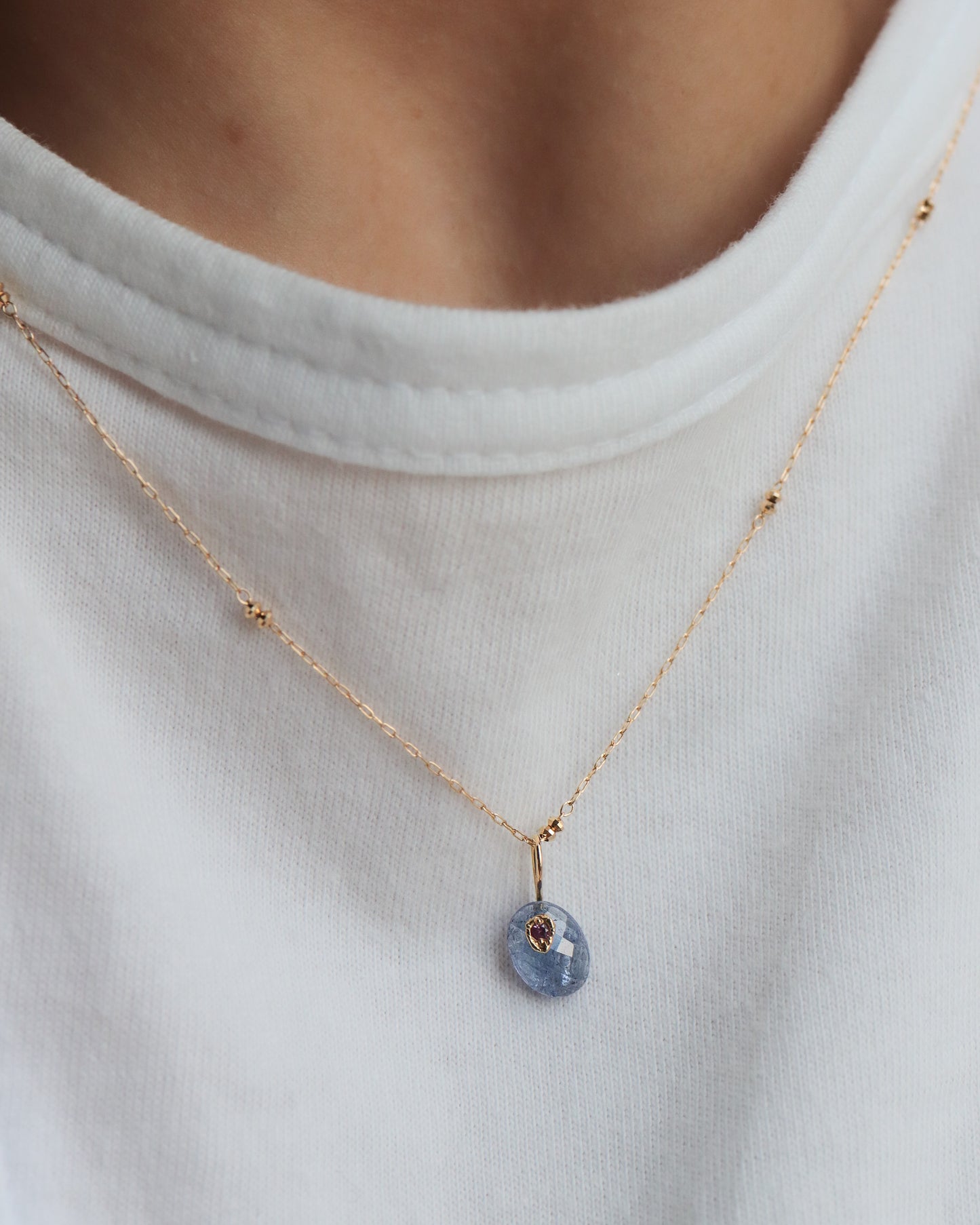 Flat Necklace - Tanzanite -