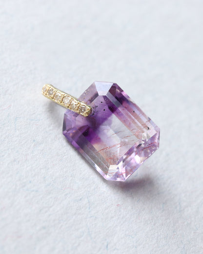 Hibiki Stone Necklace - Bicolor Amethyst / Diamond -