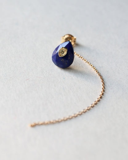 Flat Pierced Earring - Lapis Lazuli -