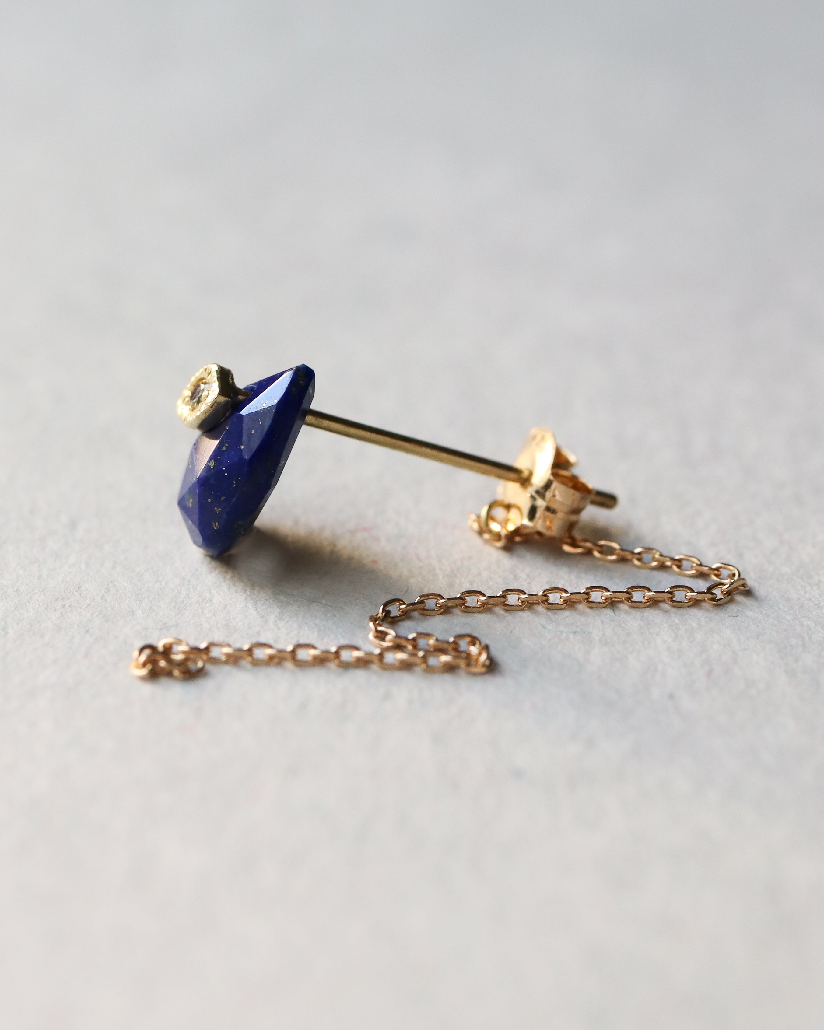 Flat Pierced Earring - Lapis Lazuli - – MONAKA jewellery