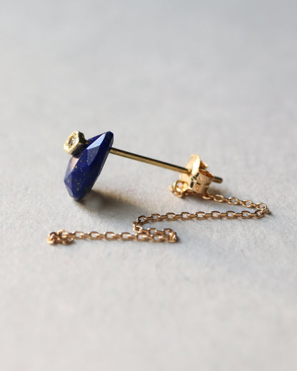 Flat Pierced Earring - Lapis Lazuli -