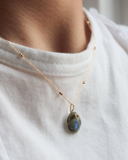 Flat Necklace - Labradorite -