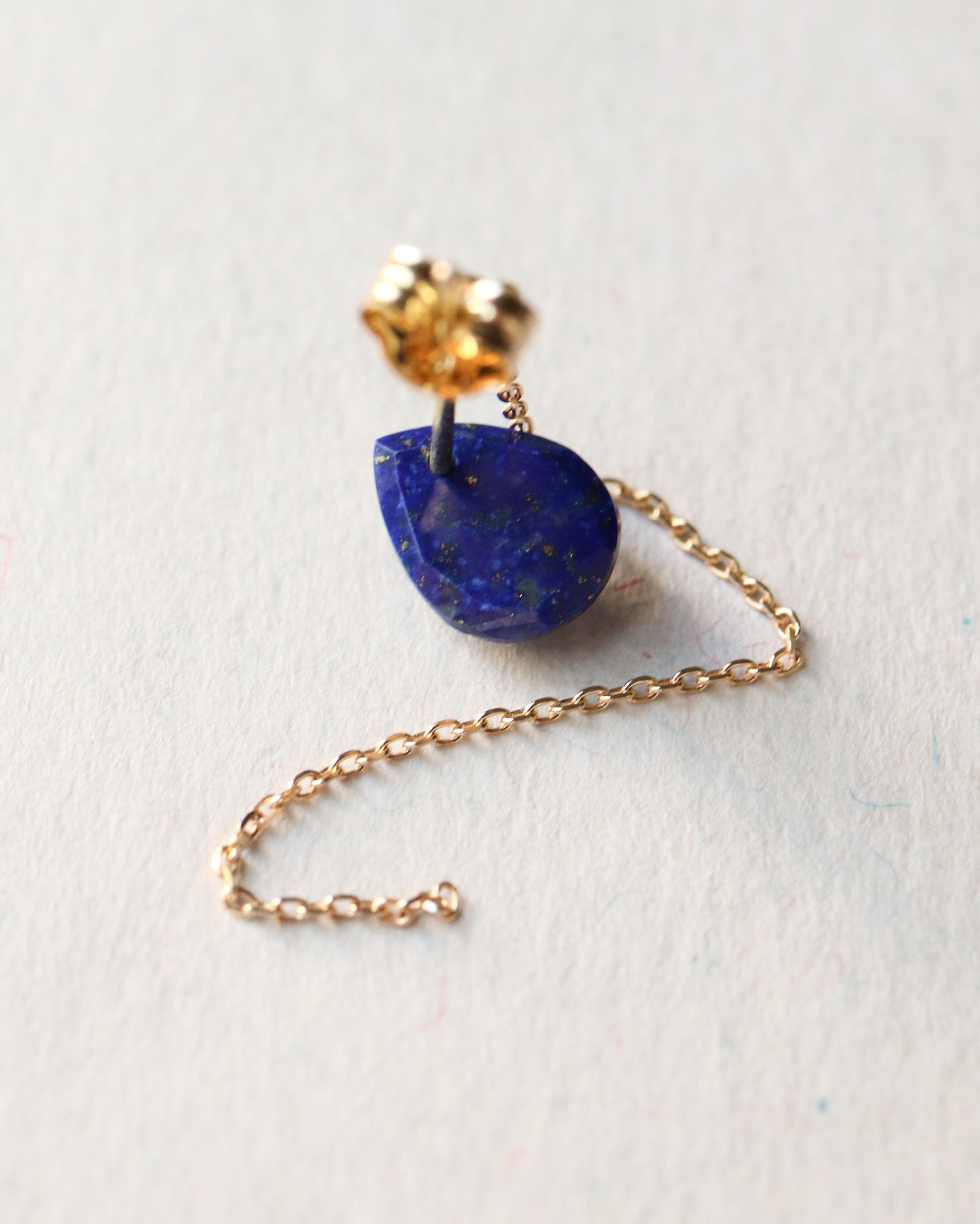 Flat Pierced Earring - Lapis Lazuli -