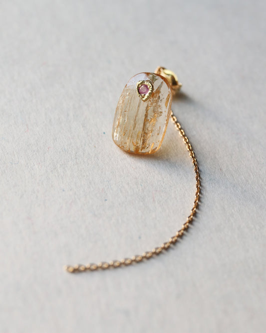 Flat Pierced Earring - Imperial Topaz-