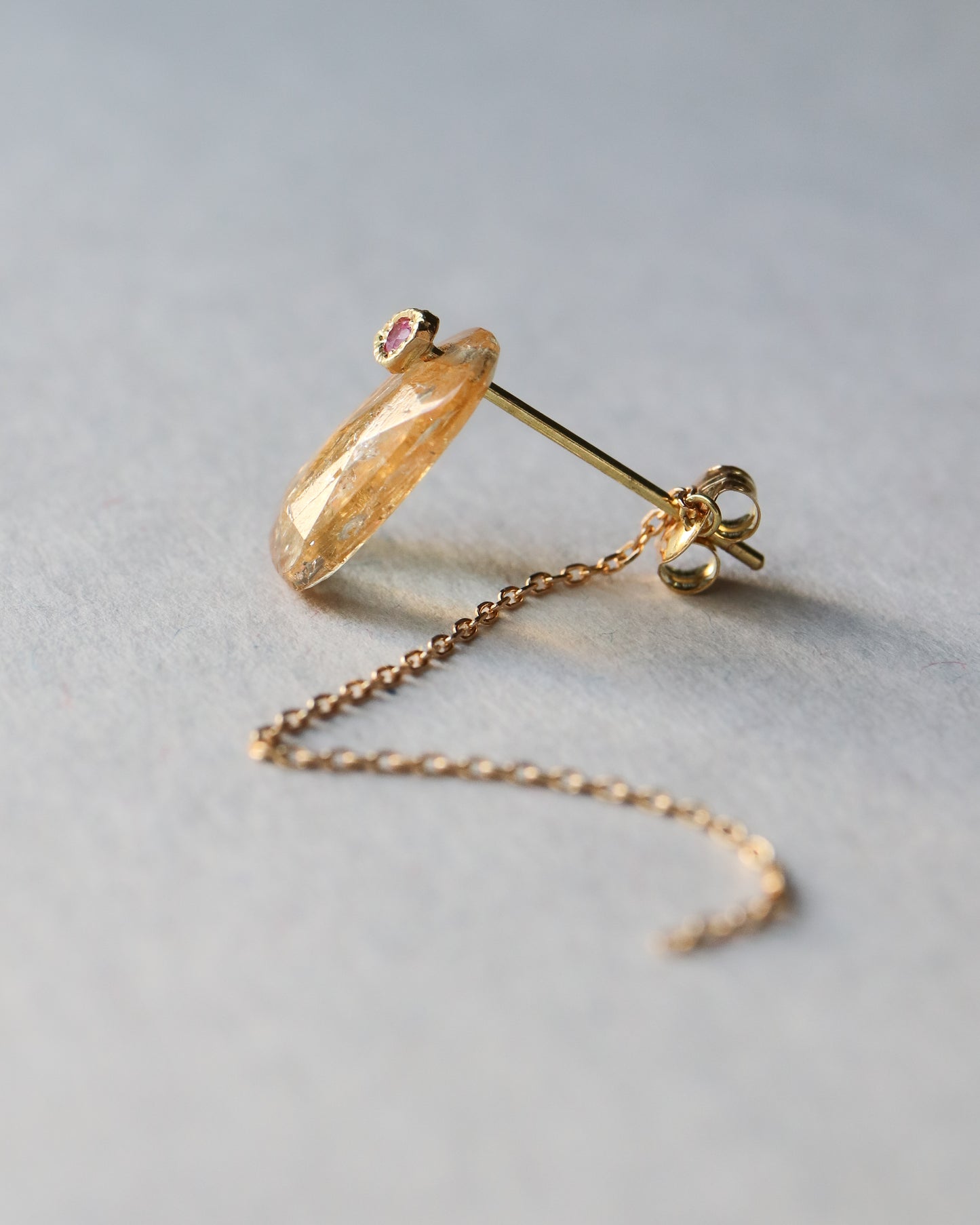 Flat Pierced Earring - Imperial Topaz-