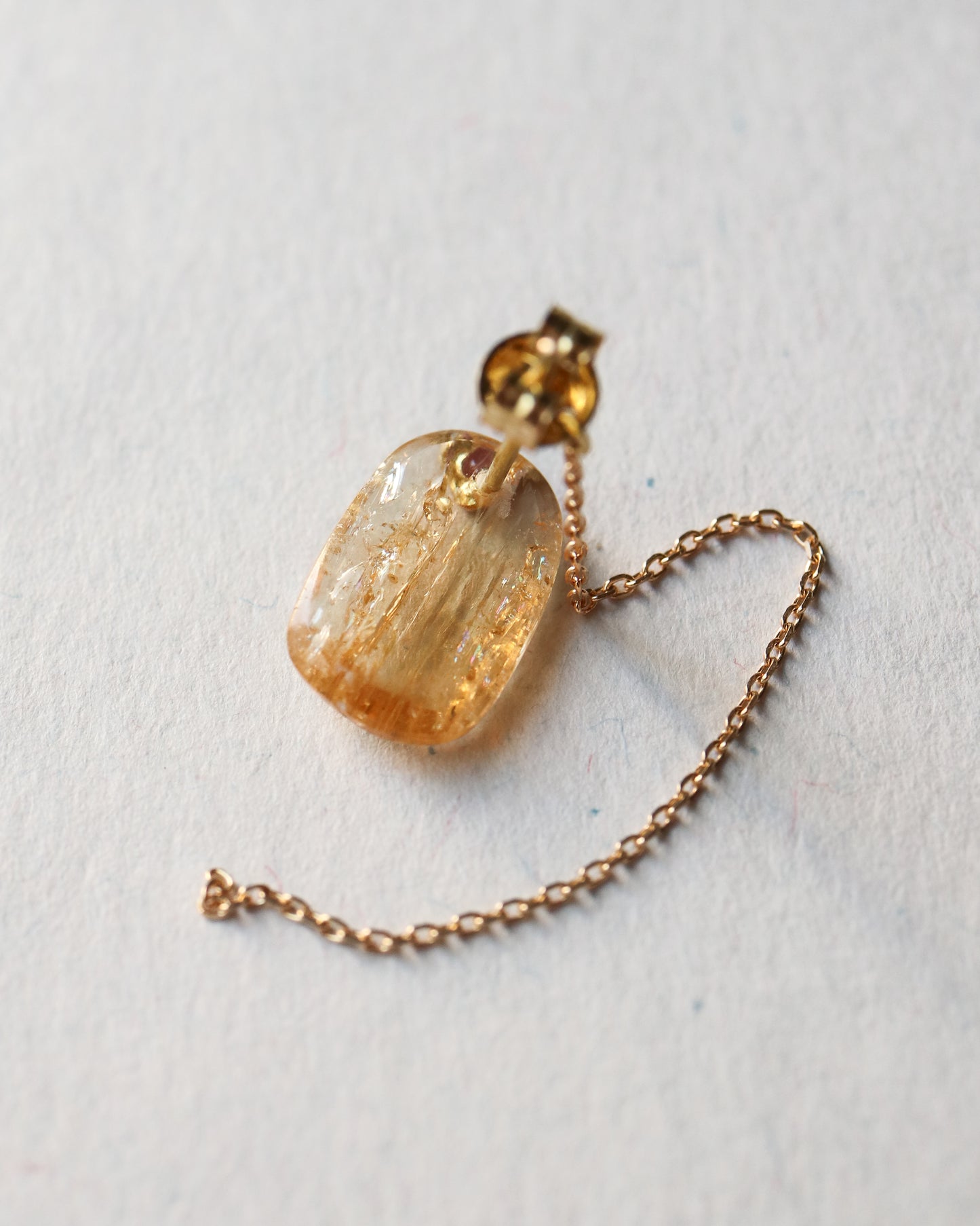 Flat Pierced Earring - Imperial Topaz-