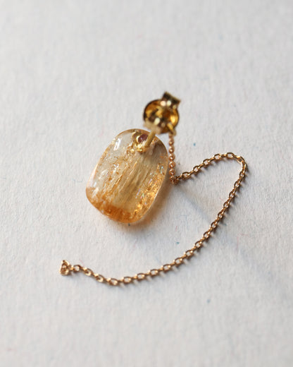 Flat Pierced Earring - Imperial Topaz-