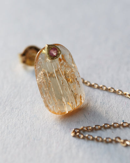 Flat Pierced Earring - Imperial Topaz-