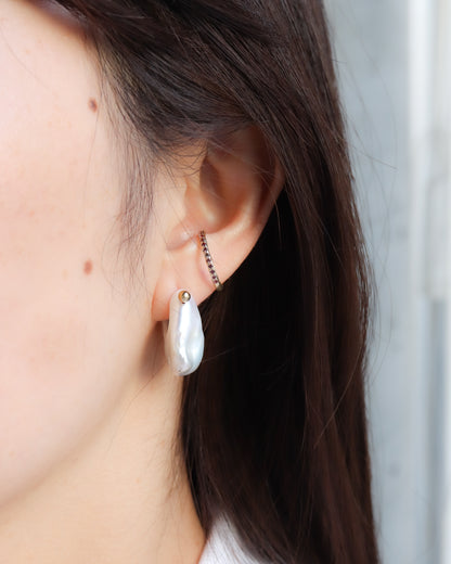 Rock Pierced Earring - Freshwater Baroque Pear / C -