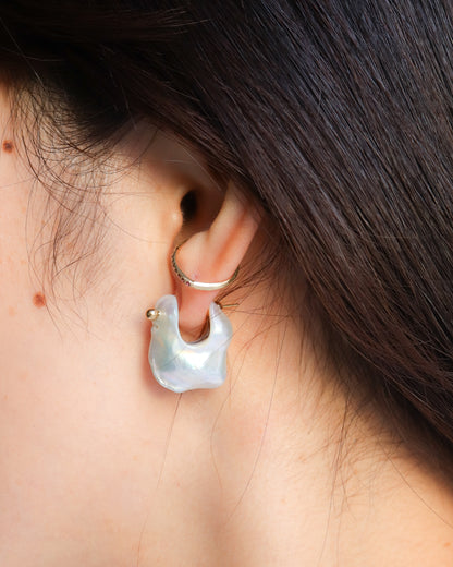 Rock Pierced Earring - Freshwater Baroque Pear / A -