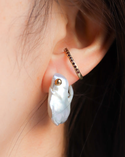 Rock Pierced Earring - Freshwater Baroque Pear / A -