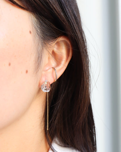 Flat Pierced Earring - Diamond Quartz -