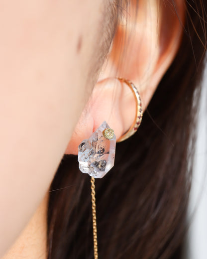 Flat Pierced Earring - Diamond Quartz -