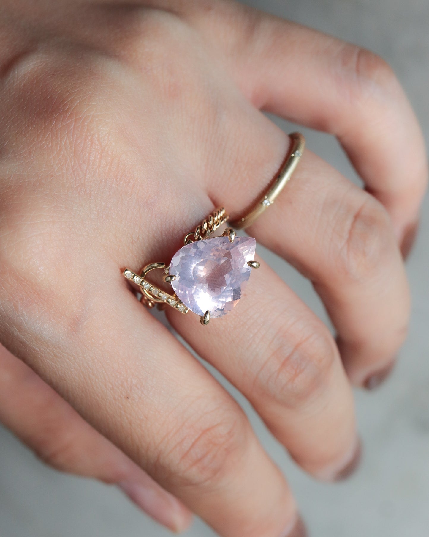 Flat Ring - Rose Quartz -