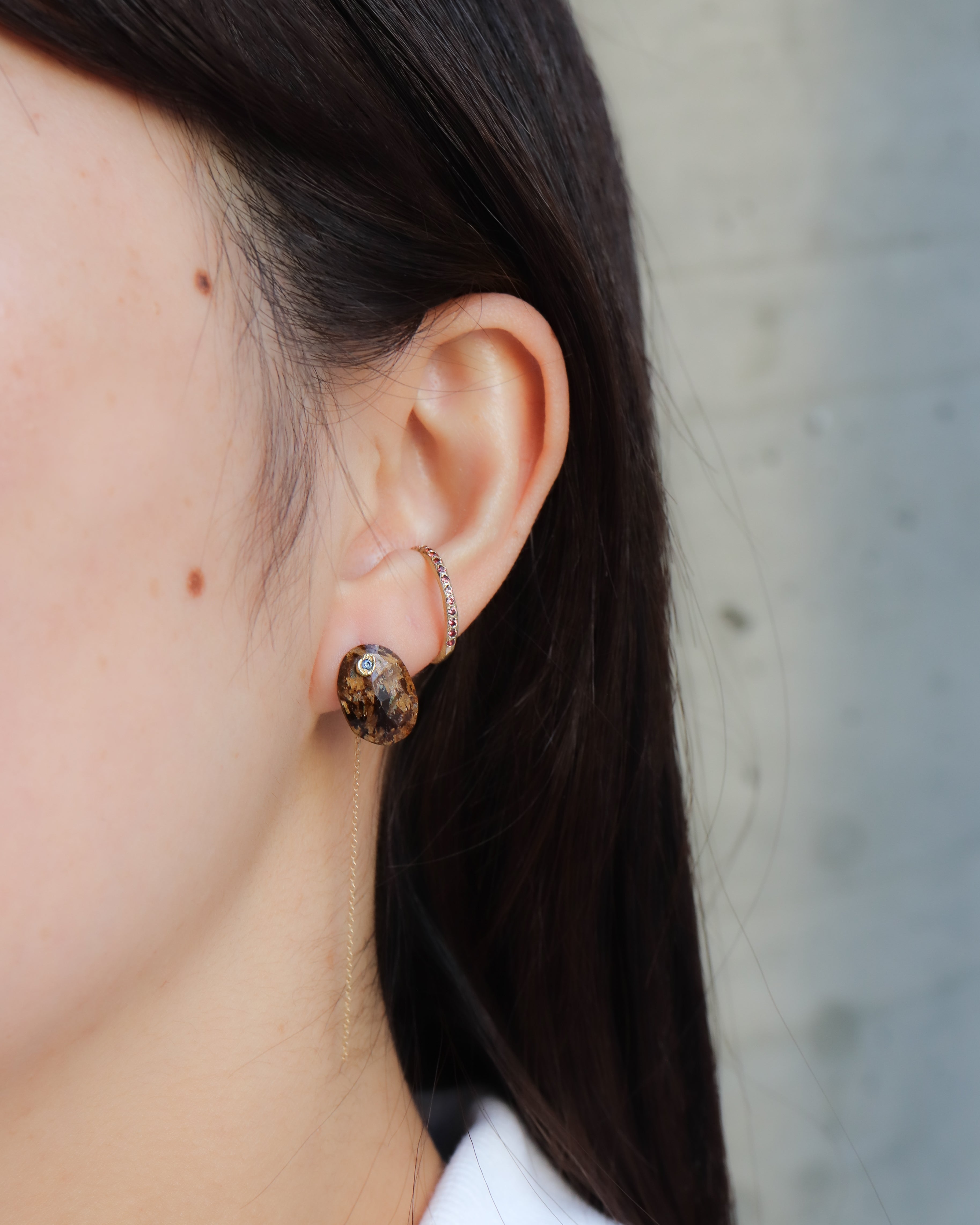 Flat Pierced Earrings - Goldenoxide -