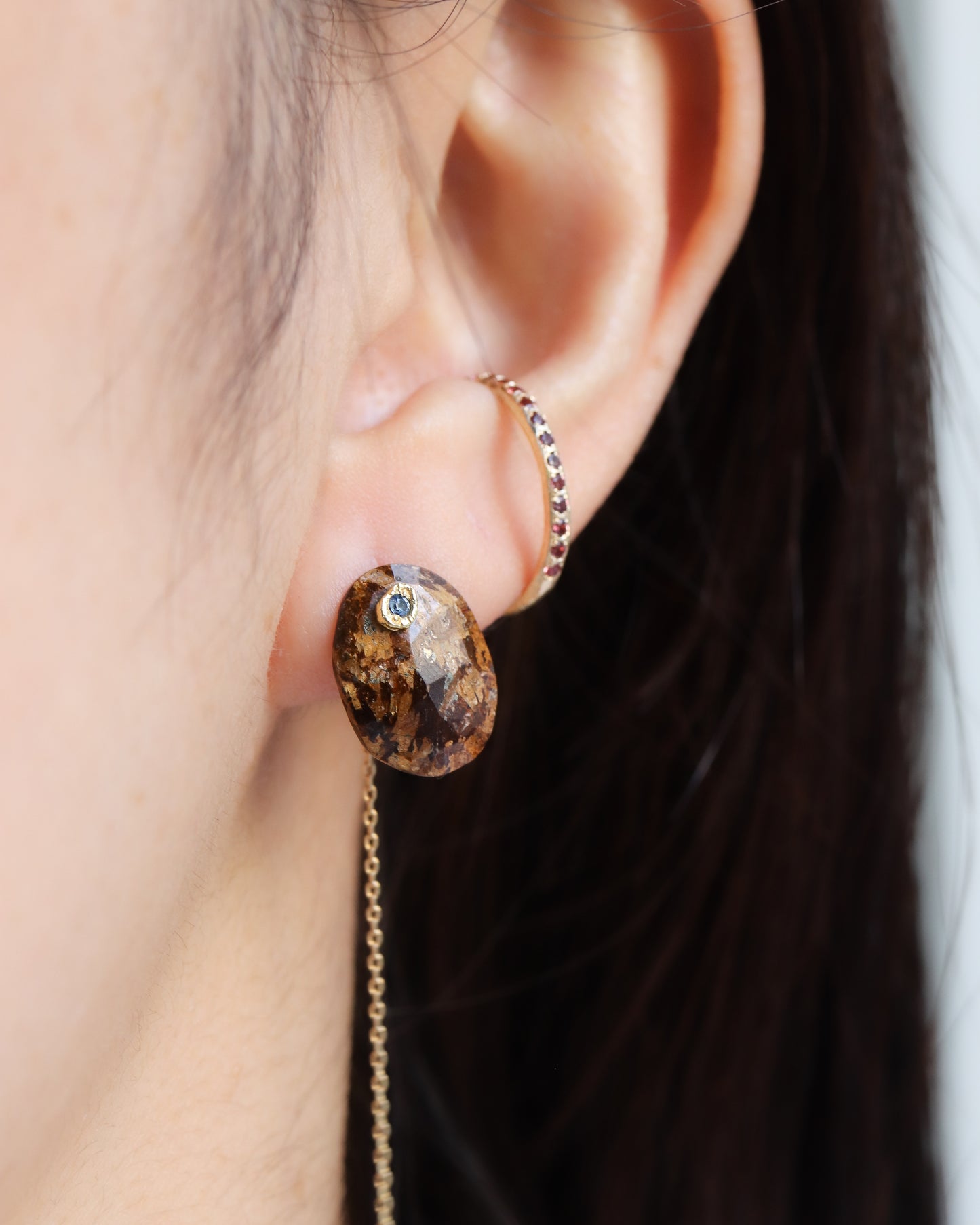 Flat Pierced Earring - Goldenoxideon -