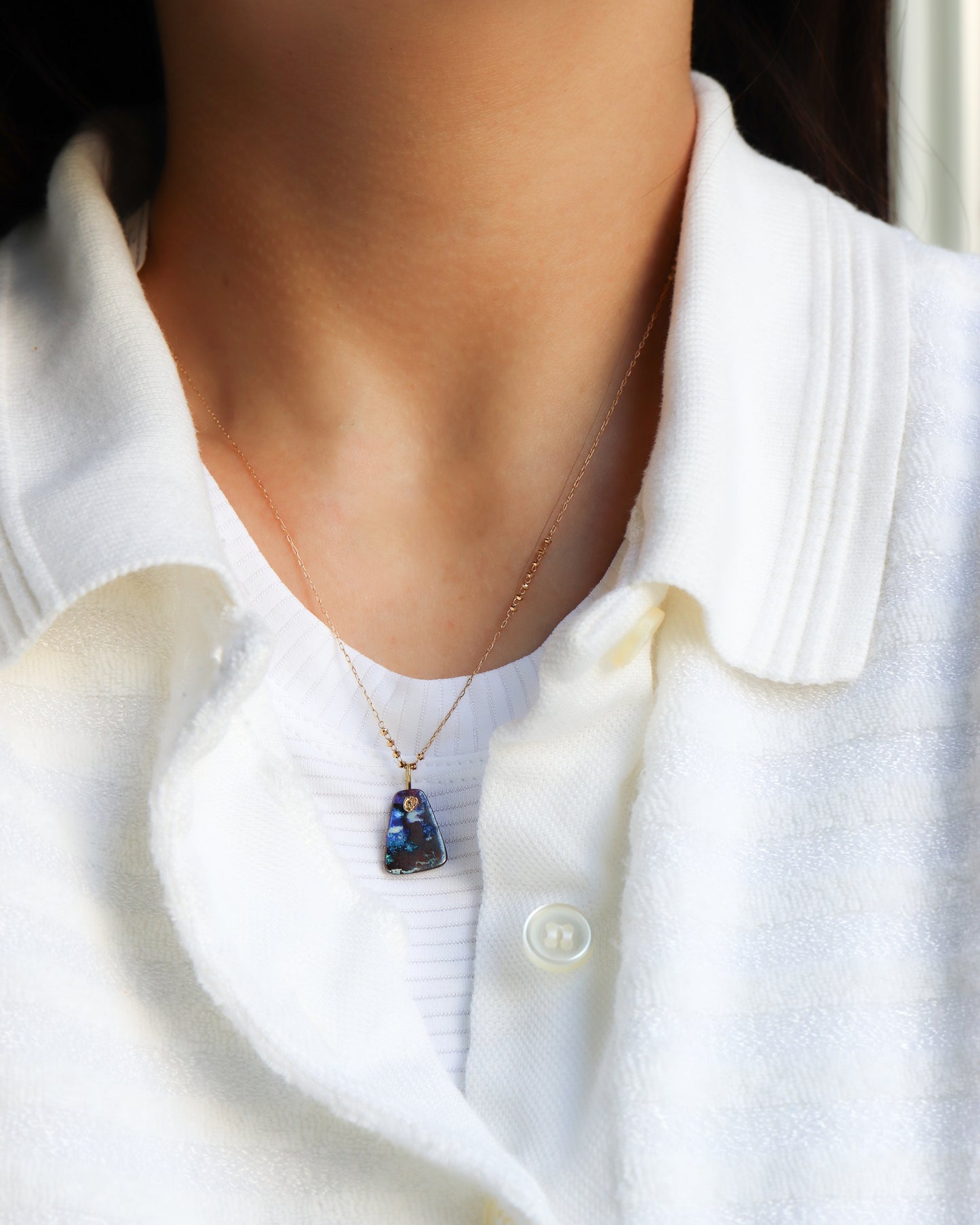 Flat Necklace - Boulder Opal -