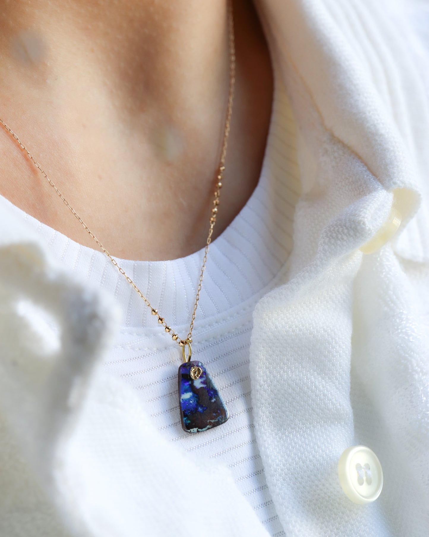 Flat Necklace - Boulder Opal -
