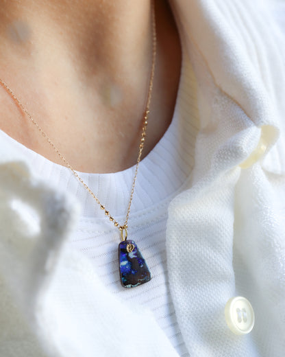 Flat Necklace - Boulder Opal -