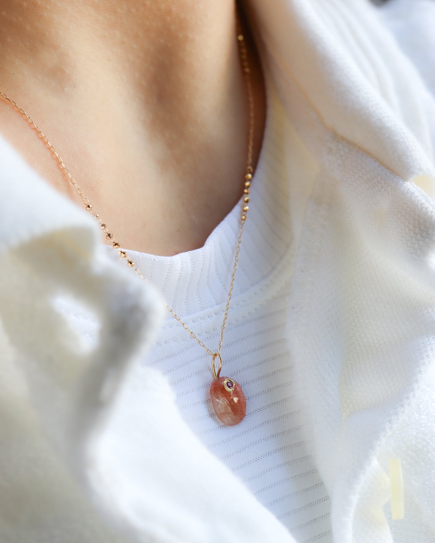 Flat Necklace - Sunstone -