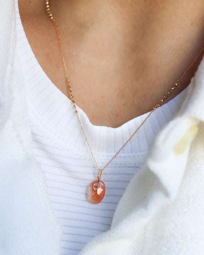Flat Necklace - Sunstone -