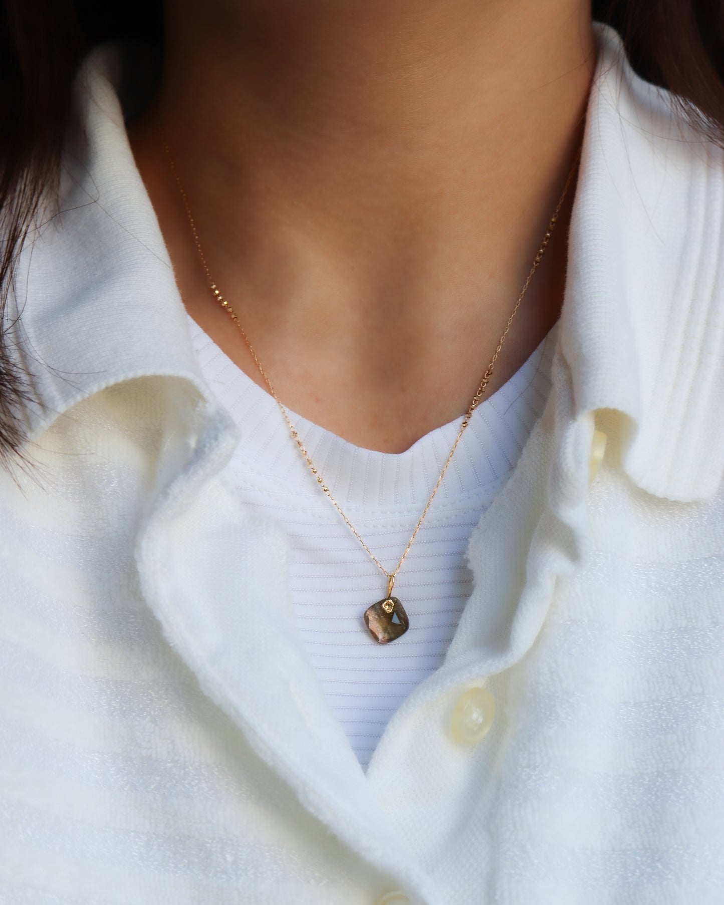 Flat Necklace - Bicolor Tourmaline -