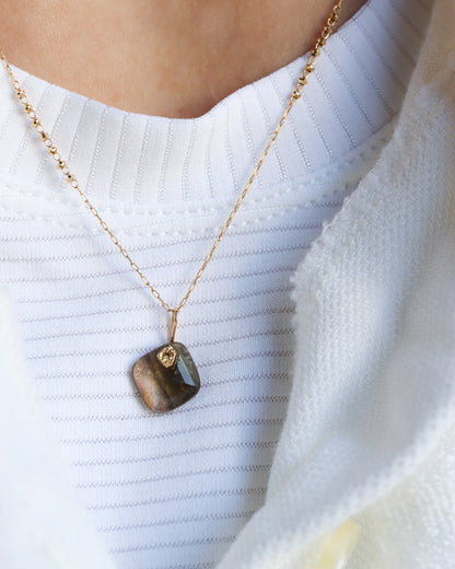 Flat Necklace - Bicolor Tourmaline -