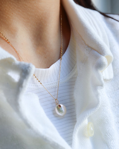 Flat Necklace - Keshi Pearl -