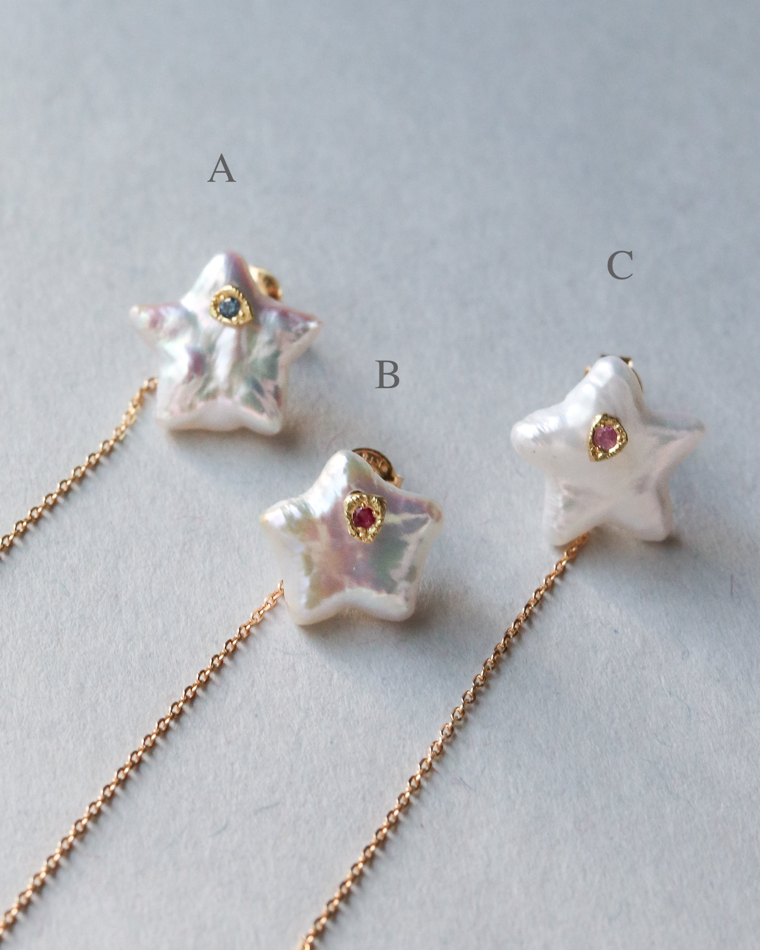 Flat Pierced Earring - Pearl / A -