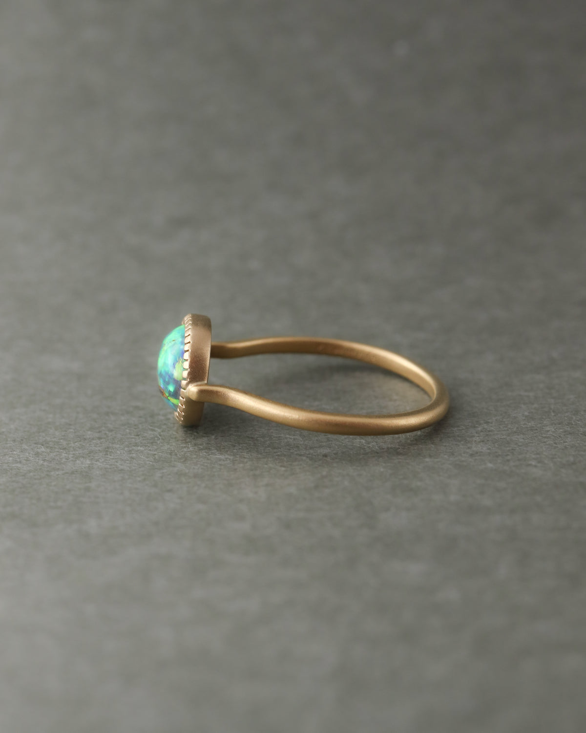 Milgrain Ring - Boulder Opal -