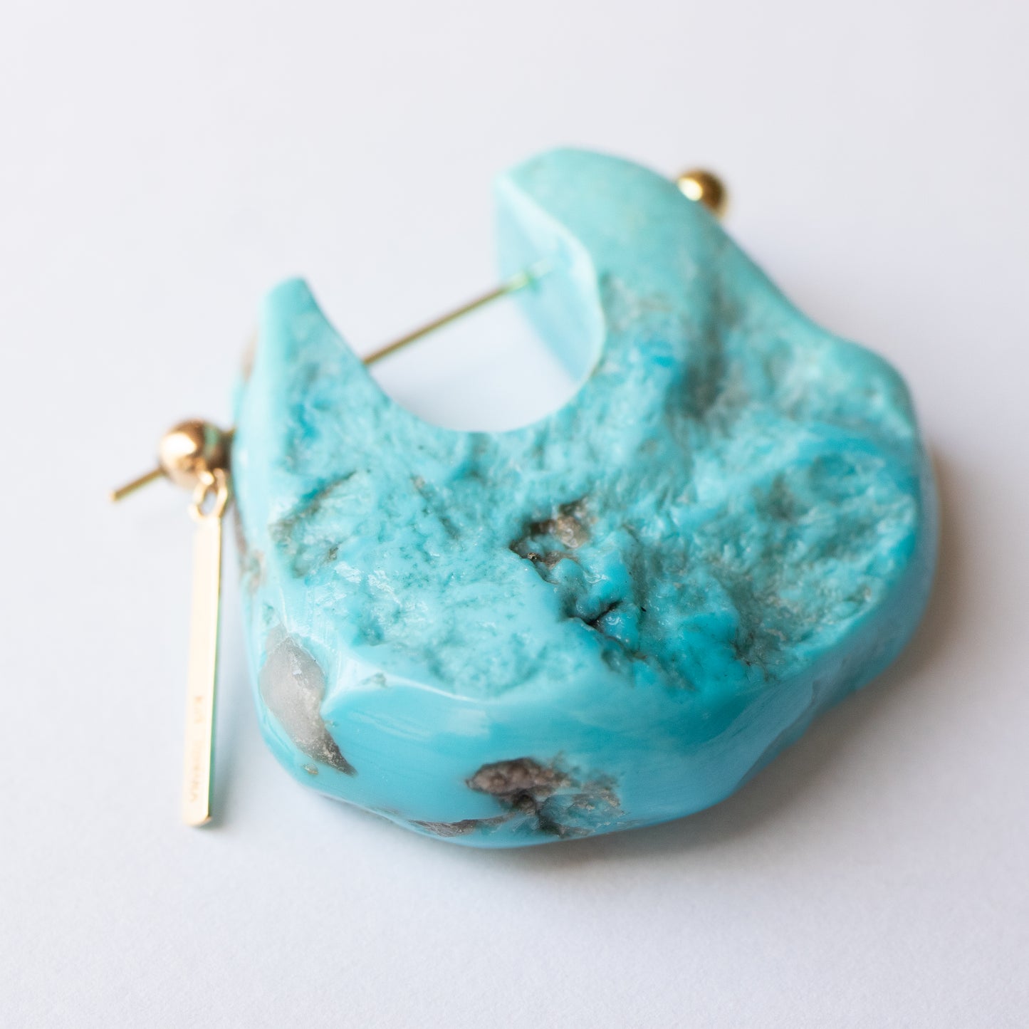 Rock Pierced Earring - Turquoise -