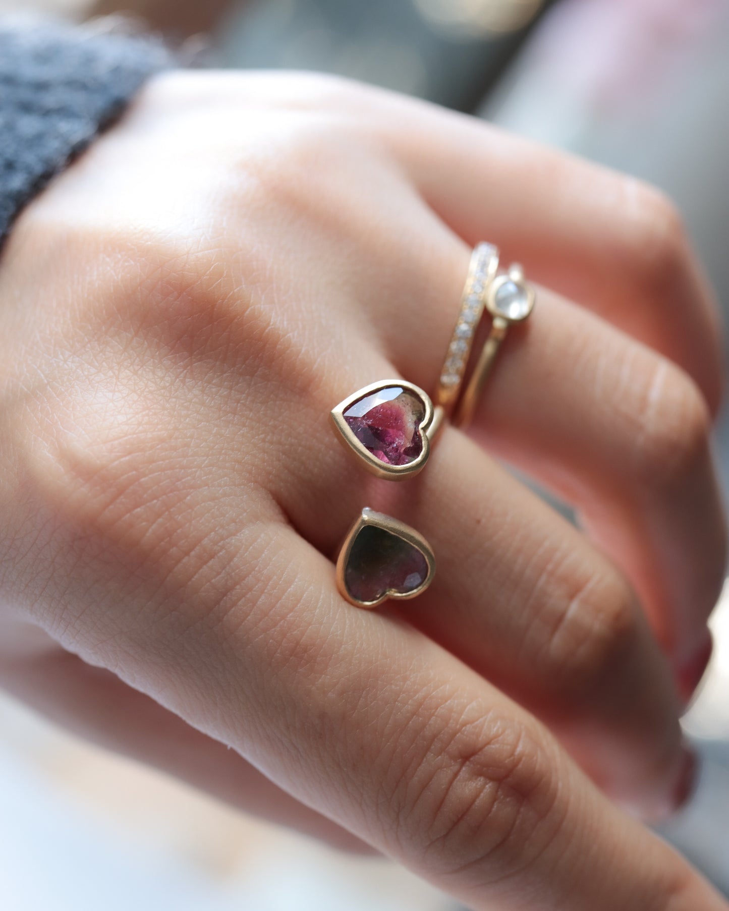 Collet Ring - Bicolor Tourmaline -