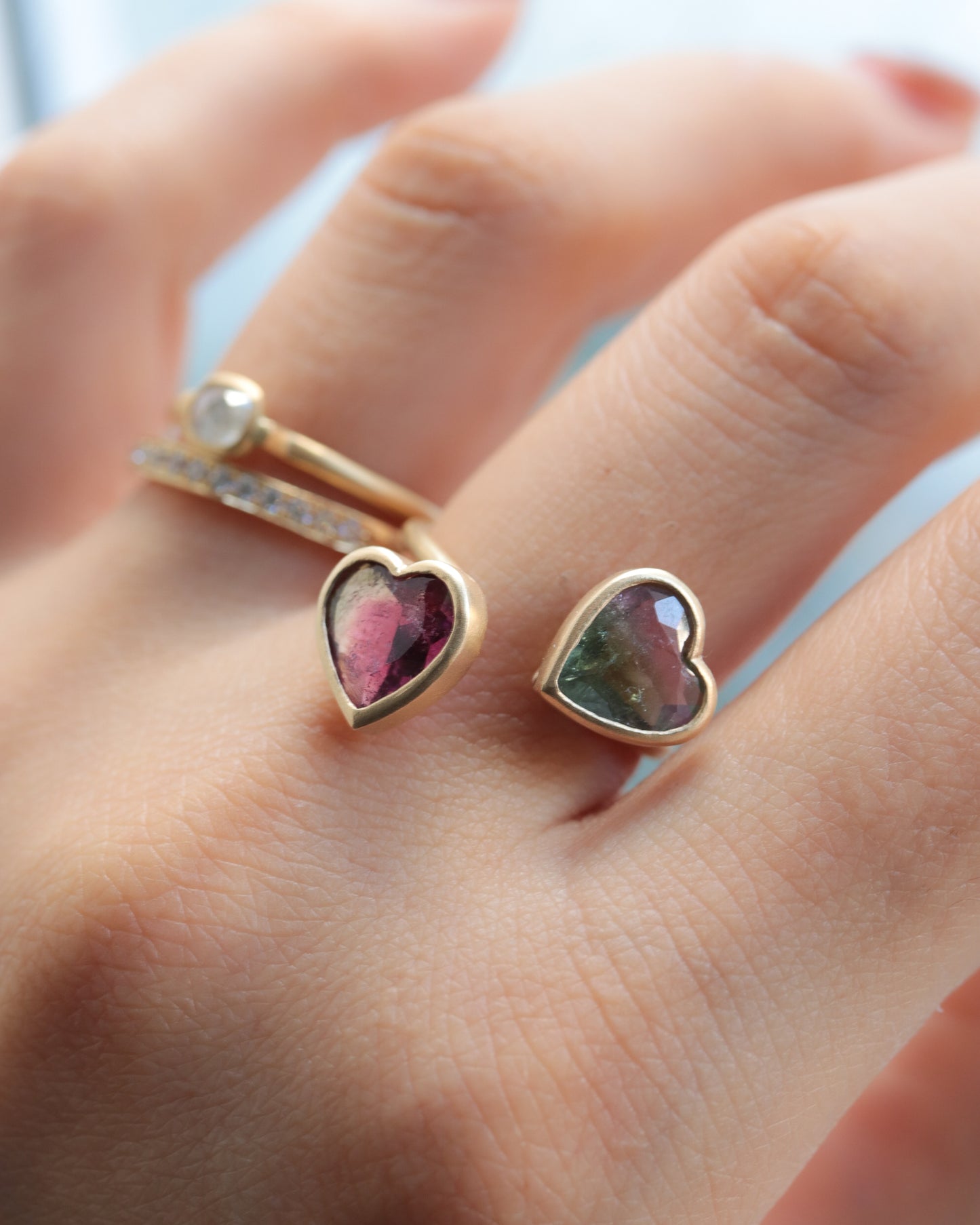 Collet Ring - Bicolor Tourmaline -