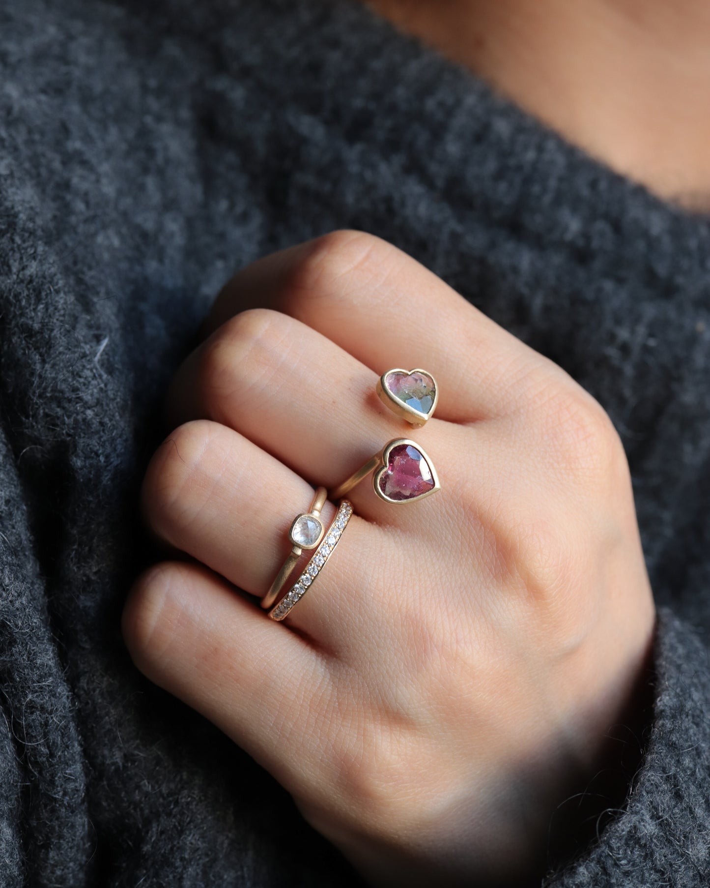 Collet Ring - Bicolor Tourmaline -