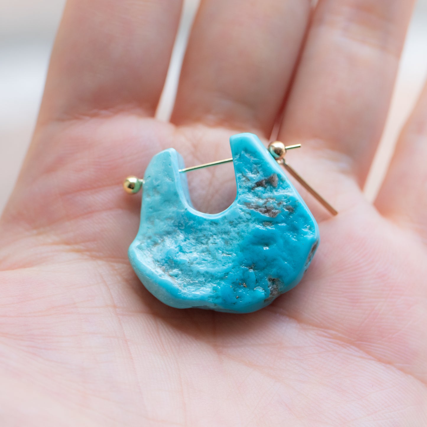 Rock Pierced Earring - Turquoise -
