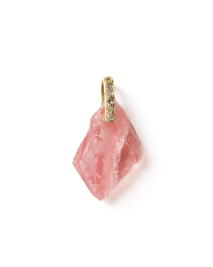 Hibiki Stone Necklace - Rhodochrosite / Diamond -