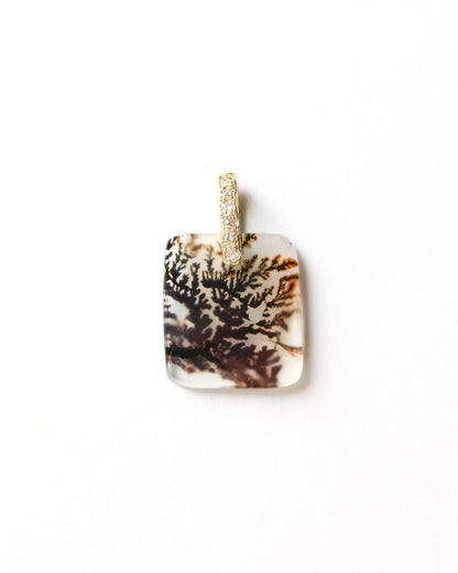 Hibiki Stone Necklace - Dendritic Quartz / Diamond -