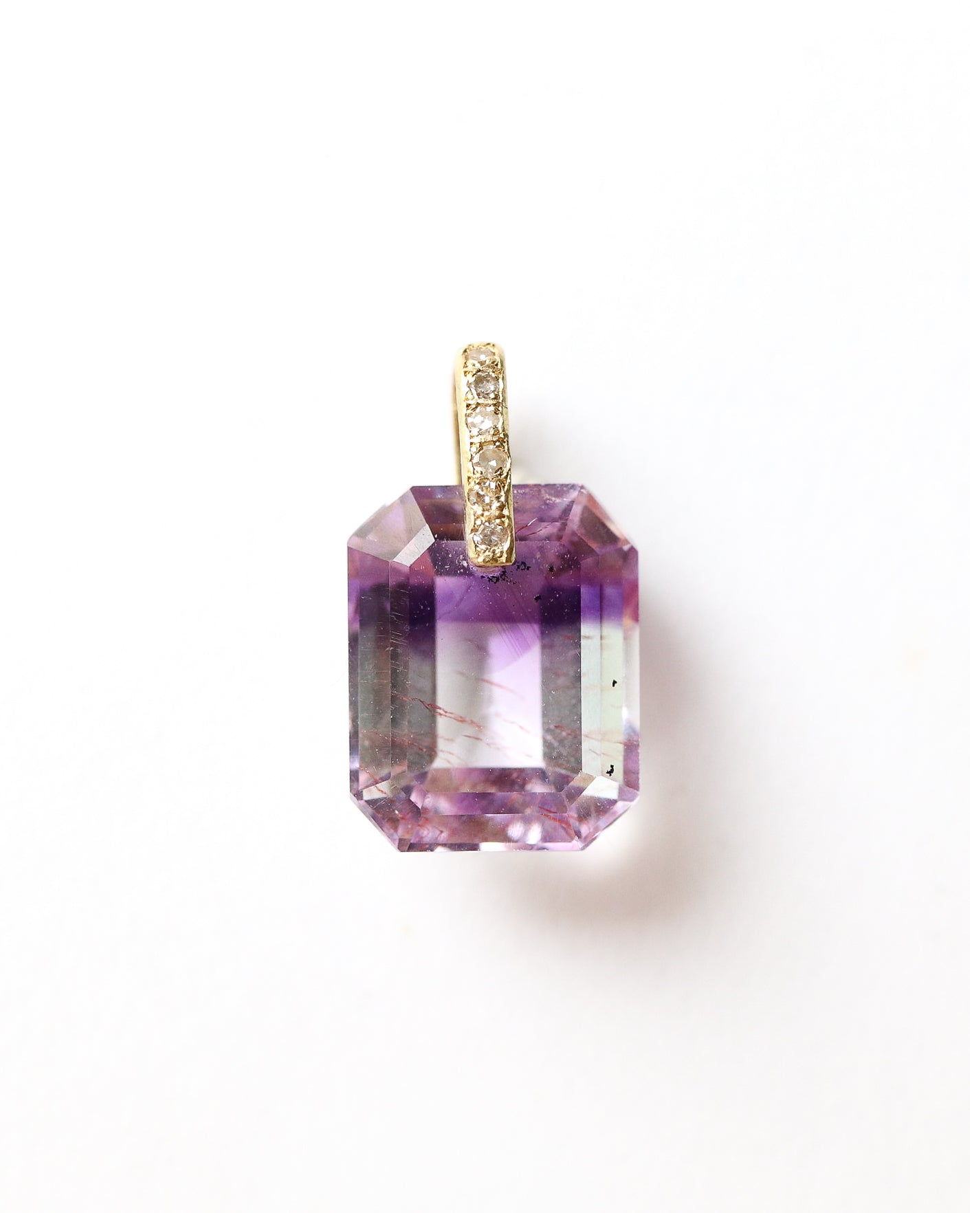 Hibiki Stone Necklace - Bicolor Amethyst / Diamond -