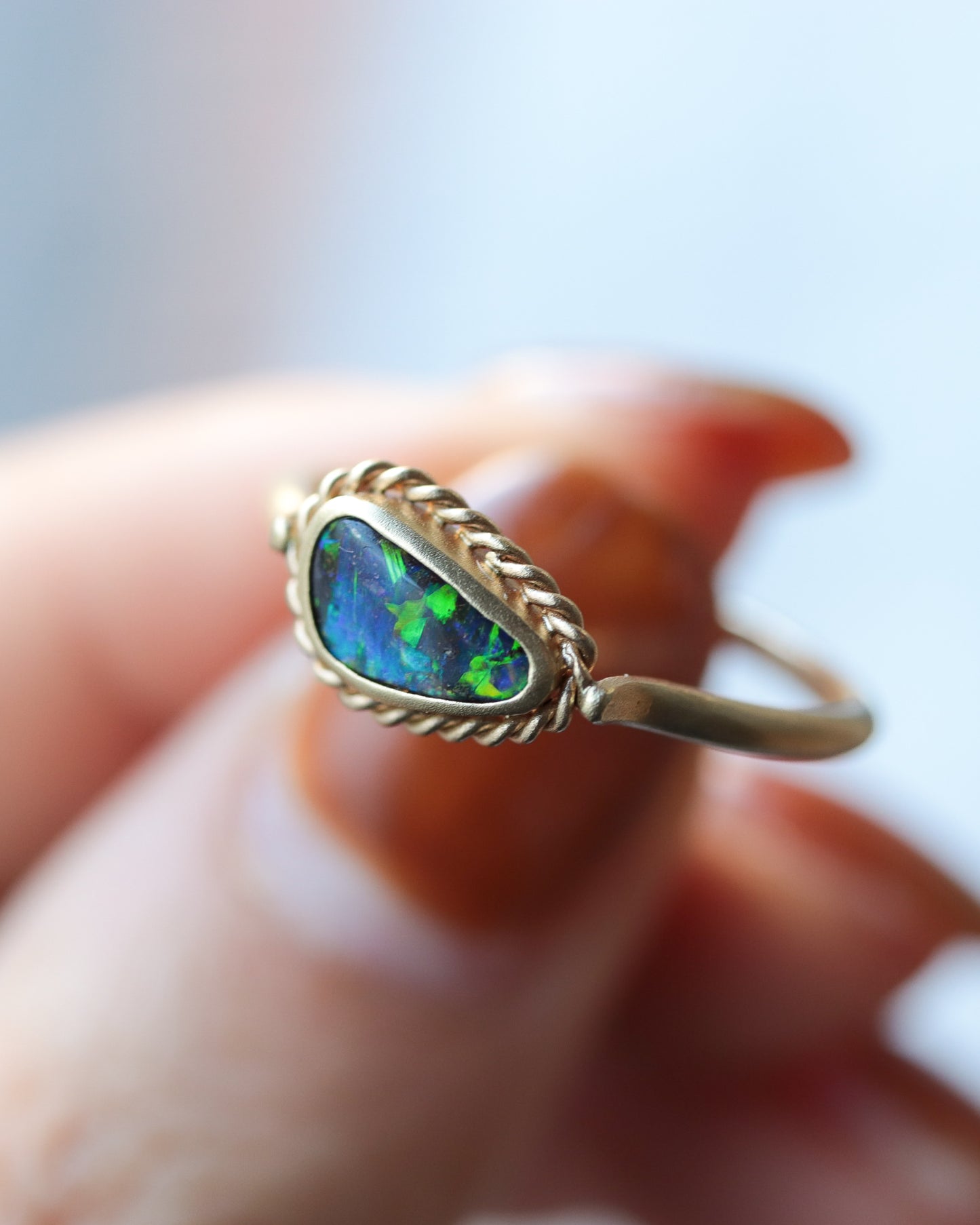 Twist Ring - Boulder Opal -