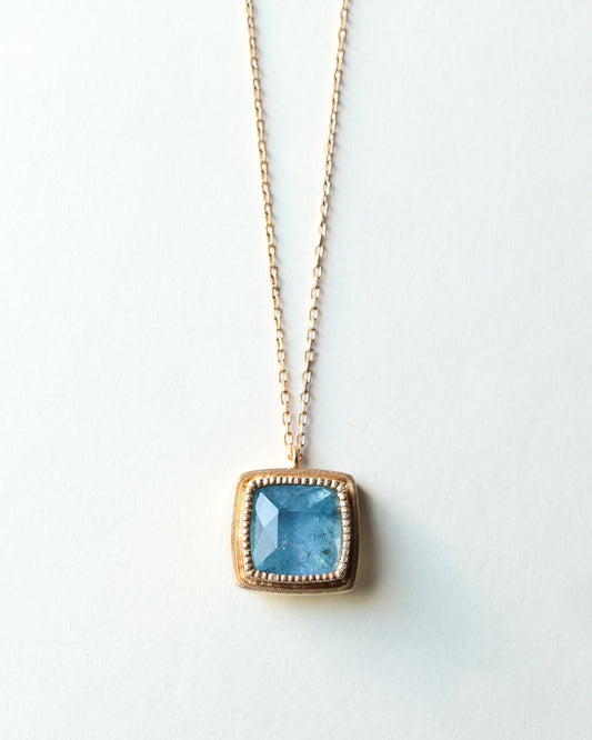 Column内側ミル Necklace  - Santamaria Aquamarine -