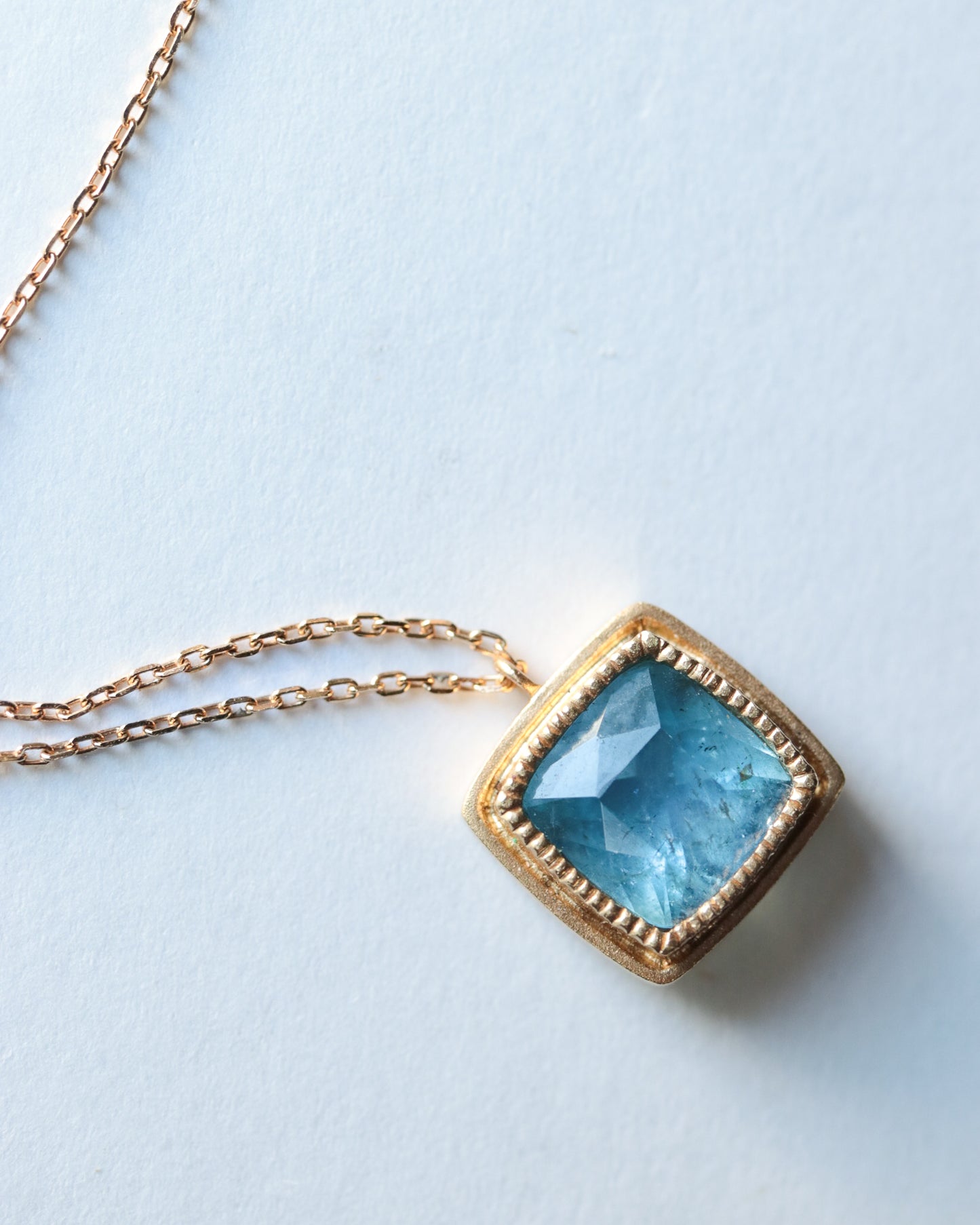 Column内側ミル Necklace  - Santamaria Aquamarine -