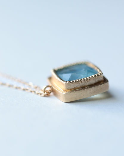 Column内側ミル Necklace  - Santamaria Aquamarine -