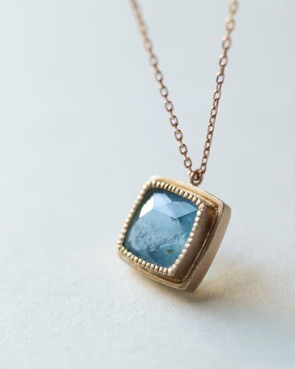 Column内側ミル Necklace  - Santamaria Aquamarine -