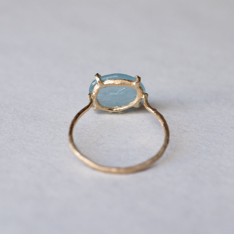 Flat Ring  - Aquamarine -