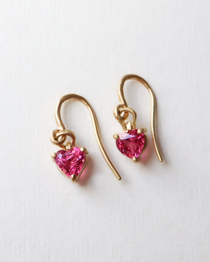 HorseShoe Prong Pierced Earring - Pink Tourmaline -