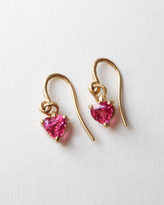 HorseShoe Prong Pierced Earring - Pink Tourmaline -
